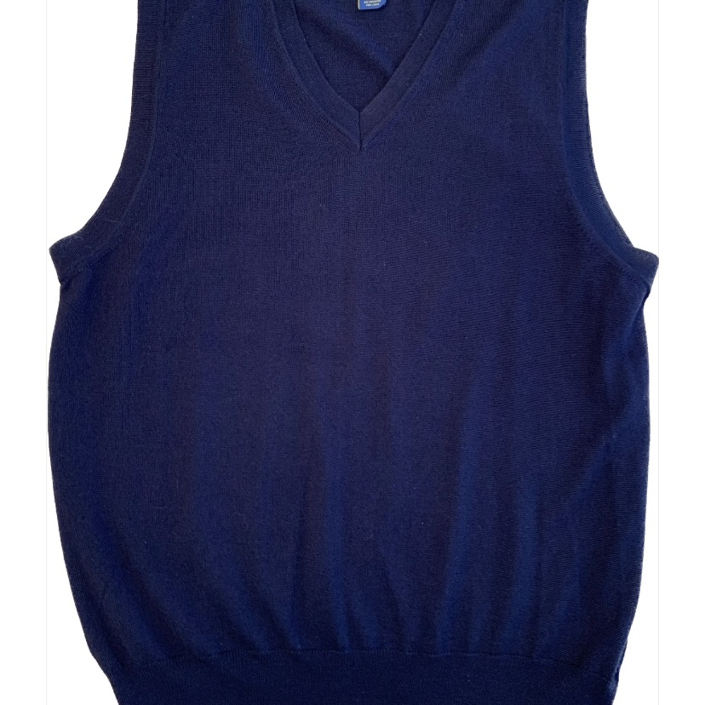 Navy Joseph & Lyman (Joseph A. Bank brand) sweater vest.